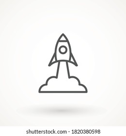 ilustración de Rocket vector de inicio. Fondo futurista de nave espacial. Icono de envío de Start-Up Business Space