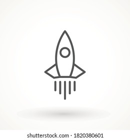 startup vector Rocket illustration. Futuristic spaceship background. Start Up Business Space ship icon