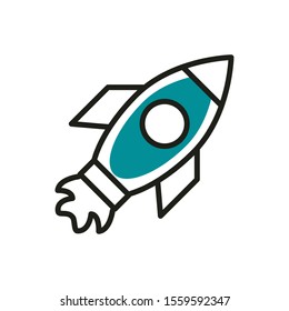 startup web development icon vector illustration line and fill
