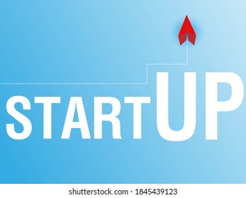 Startup web page banner concept with thin line flat design

