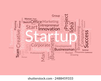 Plantilla de inicio de wordcloud. Concepto de negocio de fondo de Vector.