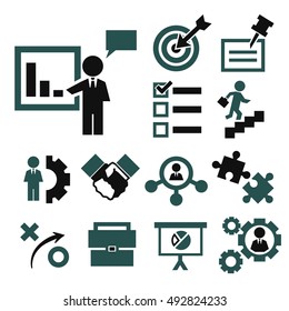 startups, new business icon set