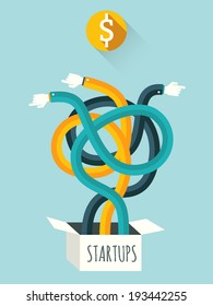 Startups.  Vector illustration.