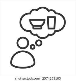 Starvation Icon Vector Illustration Outline