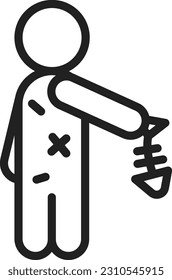 Starvation icon vector image. Suitable for mobile application web application and print media.