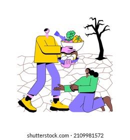 Starvation and malnutrition abstract concept vector illustration. Starvation problem, hunger and malnutrition, resource outreach, population famine, lack of food, bad nutrition abstract metaphor.