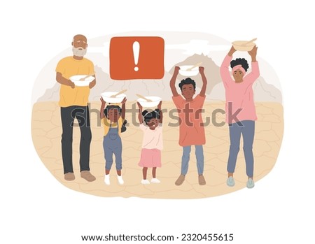 Starvation and malnutrition isolated concept vector illustration. Starvation problem, hunger and malnutrition, resource outreach, population famine, lack of food, bad nutrition vector concept.