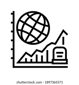 starving, increase mortality poverty problem line icon vector. starving, increase mortality poverty problem sign. isolated contour symbol black illustration