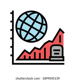 starving, increase mortality poverty problem color icon vector. starving, increase mortality poverty problem sign. isolated symbol illustration