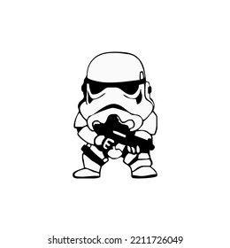 diseño de caricatura de personajes de starwar stormtrooper