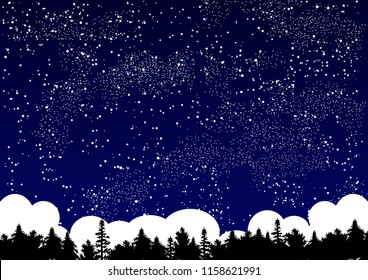 Stary Sky And Forest