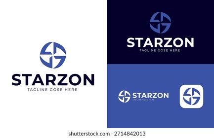 Logotipo da Starzon - Identidade da marca Tecnologia Moderna e Inicialização