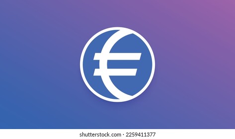 Stasis Euro, EURS cryptocurrency logo on isolated background with copy space. 3d vector illustration of Stasis Euro, EURS Token icon banner design concept.