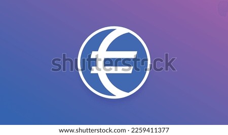 Stasis Euro, EURS cryptocurrency logo on isolated background with copy space. 3d vector illustration of Stasis Euro, EURS Token icon banner design concept.