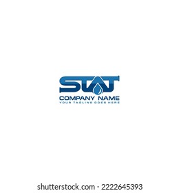 STAT letter plumbing logo design