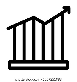 Stat marketing growth icon with simple and line style