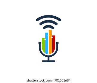 Stat Podcast Icon Logo Design Element