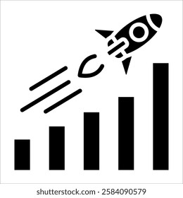 Stat Rocket Icon Element For Design