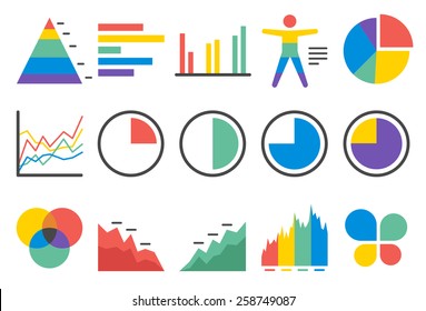 Stat vector illustration icon set 1. Included the icons as infographic, data, chart, graph, info, compare and more.