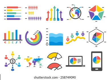 Stat vector illustration icon set 2. Included the icons as infographic, data, chart, graph, info, compare and more.