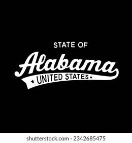 State of Alabama lettering design. Alabama, United States, typography design. Alabama, text design. Vector and illustration.