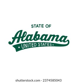 State of Alabama lettering design. Alabama, United States, typography design. Alabama, text design. Vector and illustration.