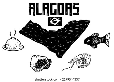 State of Alagoas. Northeast of Brazil, typical foods