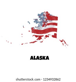 State of Alaska. United States Of America. Vector illustration. USA flag.