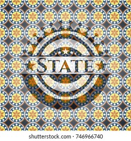 State arabesque emblem background. arabic decoration.