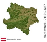 Niederösterreich, State of Austria Topographic Map (EPS)