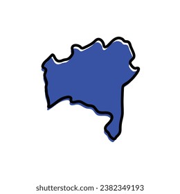 Ilustración vectorial del mapa del estado de Bahía. Mapa estatal de Brasil.