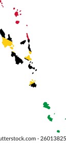 State borders the country Vanuatu. Vanuatu border. Map Vanuatu. Map silhouette. Banner, poster template. Independence Day.