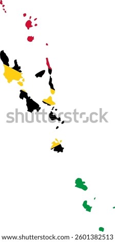 State borders the country Vanuatu. Vanuatu border. Map Vanuatu. Map silhouette. Banner, poster template. Independence Day.