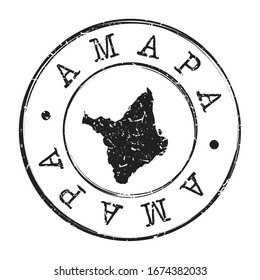 State of Amapá, Brazil Map Postmark. A Silhouette Postal Passport. Stamp Round Vector Icon. Vintage Postage Designs.