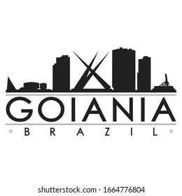 Goiânia, State of Goiás, Brazil Skyline Silhouette City. Cityscape Design Vector. Famous Monuments Tourism.
