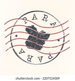 State of Pará, Brazil Stamp Map Postal. Silhouette. Passport Round Design. Vector Icon. Design Retro Travel National Symbol.