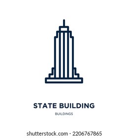 State Building Icon From Buildings Collection. Thin Linear State Building, Building, State Outline Icon Isolated On White Background. Line Vector State Building Sign, Symbol For Web And Mobile