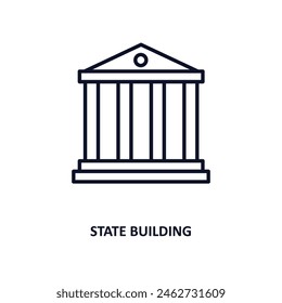 state building outline icon.  Thin line icon from buildings collection. Editable vector isolated on white background