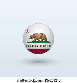 State Of California Flag Circle Form On Gray Background. Vector Illustration.