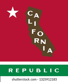 State of California vector illustration logo banner design concept with flag colors