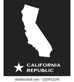 State of California vector map illustration logo banner design concept with monochrome colors