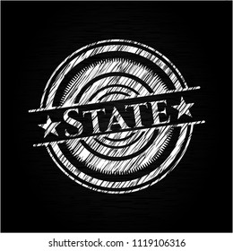State chalk emblem written on a blackboard