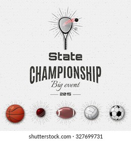 State championship insignia  and labels football, basketball, volleyball, squash, tennis, cricket, rugby, American football, insignia  and labels It can be used for design