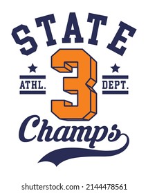 state champs, graphic t shirts designs and other uses.