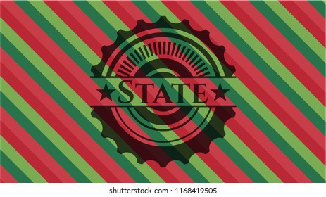 State christmas colors emblem.