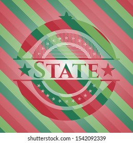 State christmas colors emblem. Vector Illustration. Detailed.