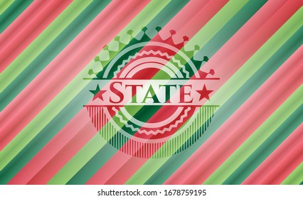 State christmas emblem. Vector Illustration. Detailed.