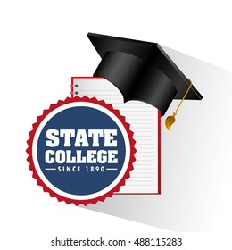 state college emblem education vector illustration design