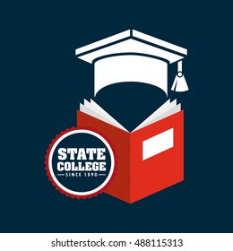 state college emblem education vector illustration design