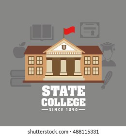 state college emblem education vector illustration design